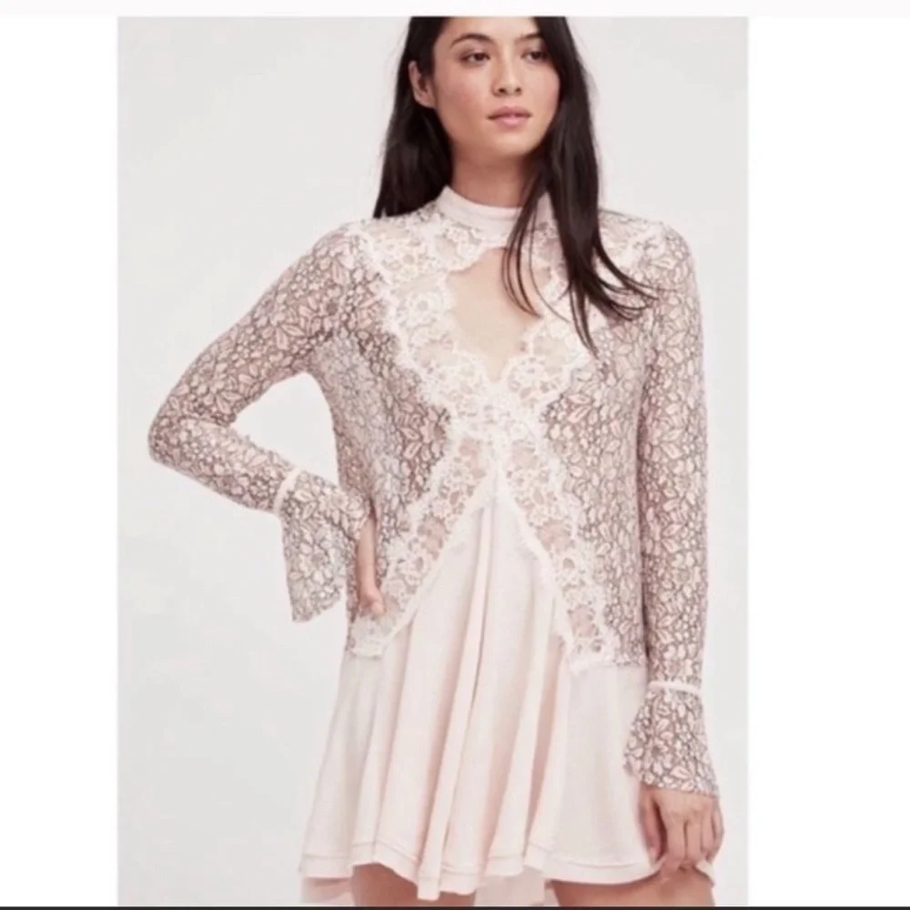 FREE PEOPLE Tell Tale Lace Dress Tunic